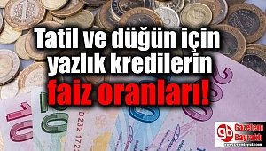 Tatil ve düğün için yazlık kredilerin faiz oranları