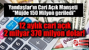 Türkiye'nin 12 aylık cari açığı 2 milyar 370 milyon dolar