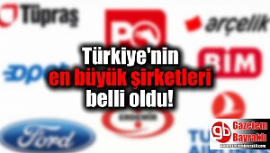 Türkiye'nin en büyük şirketleri belli oldu