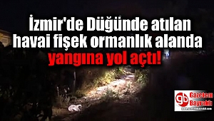 İzmir'de Düğünde atılan havai fişek ormanlık alanda yangına yol açtı