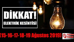 İzmir Dikkat Planlı Elektrik Kesintisi (15-16-17-18-19 Ağustos 2019)