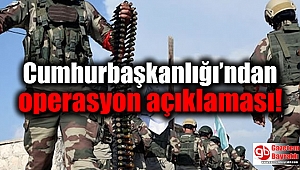 Cumhurbaşkanlığı’ndan operasyon açıklaması
