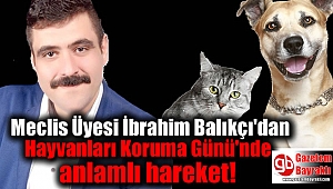 Meclis Üyesi İbrahim Balıkçı'dan Hayvanları Koruma Günü'nde anlamlı hareket