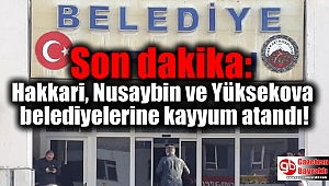 Son dakika: HDP’li Hakkari, Nusaybin ve Yüksekova belediyelerine kayyum atandı