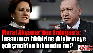 Akşener: Sayın Erdoğan, insanımızı birbirine düşürmeye çalışmaktan bıkmadın mı