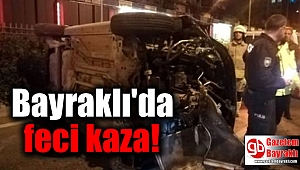  Bayraklı'da alkollü sürücü otomobiliyle takla attı