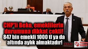 CHP'li Beko, emeklilerin durumuna dikkat çekti