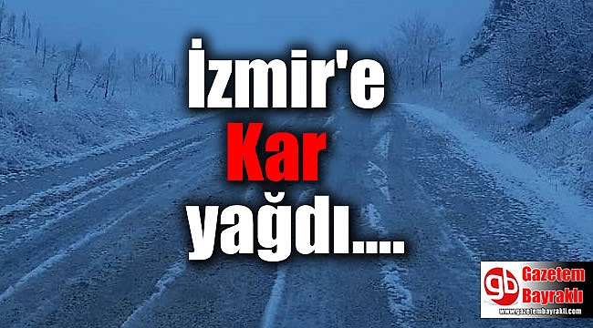 İzmir' kar yağdı