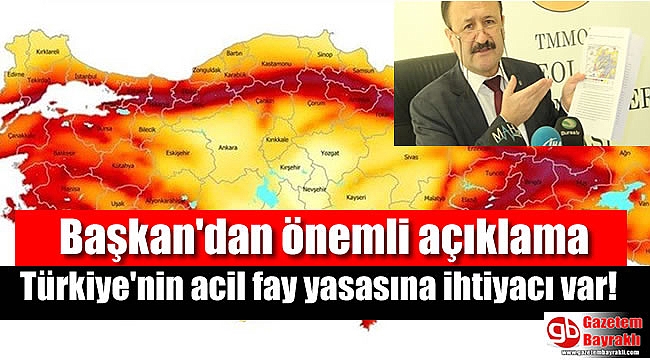 Başkan Ergin Er'den açıkama: Türkiye'nin acil fay yasasına ihtiyacı var