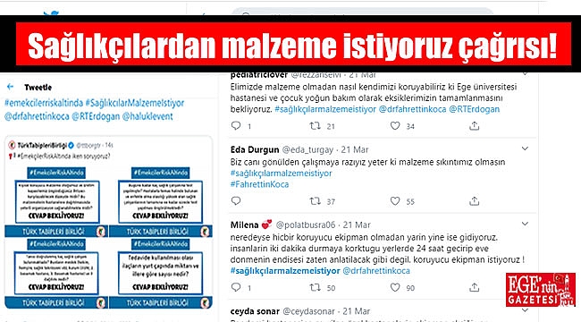 Sağlıkçılardan malzeme istiyoruz çağrısı