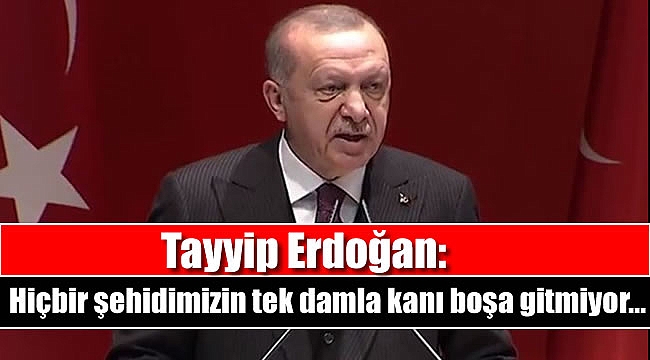 Tayyip Erdoğan: Hiçbir şehidimizin tek damla kanı boşa gitmiyor