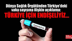  Dünya Sağlık Örgütünden Türkiye'deki vaka sayısına ilişkin açıklama: Türkiye için endişeliyiz
