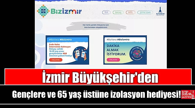 Gençlere ve 65 yaş üstüne izolasyon hediyesi
