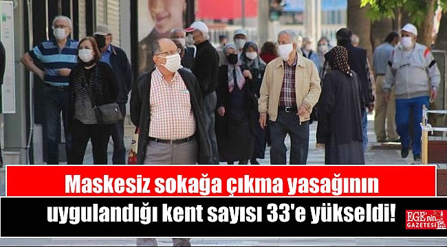 Maskesiz sokağa çıkma yasağının uygulandığı kent sayısı 33'e yükseldi