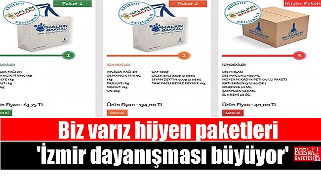 Biz varız hijyen paketleri 'İzmir dayanışması büyüyor'