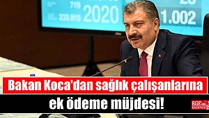 Bakan Koca'dan korona ile mücadele eden sağlık çalışanlarına ek ödeme müjdesi