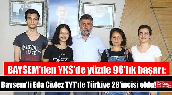 BAYSEM'den YKS'de yüzde 96'lık başarı: Baysem'li Eda Civlez TYT'de Türkiye 28'incisi oldu