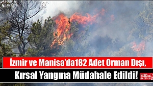İzmir ve Manisa’da182 Adet Orman Dışı, Kırsal Yangına Müdahale Edildi