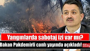 Yangınlarda sabotaj izi var mı: Bakan Pakdemirli canlı yayında yanıt verdi