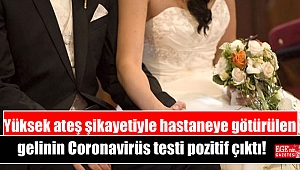 Yüksek ateş şikayetiyle hastaneye götürülen gelinin Coronavirüs testi pozitif çıktı