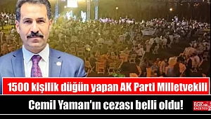 1500 kişilik düğün yapan AK Parti Milletvekili Cemil Yaman'ın cezası belli oldu