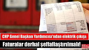 CHP Genel Başkan Yardımcısı'ndan elektrik çıkışı: Faturalar derhal şeffaflaştırılmalı