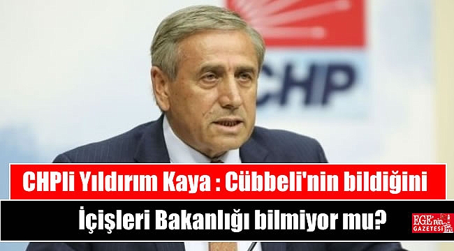 CHPli Yıldırım Kaya : Cübbeli'nin bildiğini İçişleri Bakanlığı bilmiyor mu