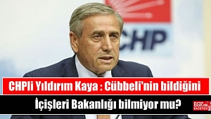 CHPli Yıldırım Kaya : Cübbeli'nin bildiğini İçişleri Bakanlığı bilmiyor mu