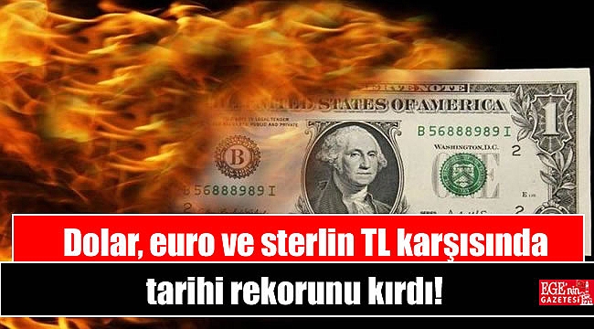 Dolar, euro ve sterlin TL karşısında tarihi rekorunu kırdı
