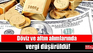 Döviz ve altın alımlarında vergi düşürüldü