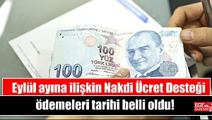 Eylül ayına ilişkin Nakdi Ücret Desteği ödemeleri tarihi belli oldu