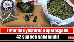 İzmir'de uyuşturucu operasyonu: 42 şüpheli yakalandı