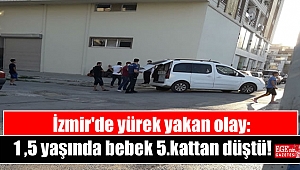 İzmir'de yürek yakan olay: 1 ,5 yaşında bebek 5.kattan düştü