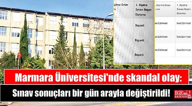 Marmara Üniversitesi'nde skandal olay: Sınav sonuçları bir gün arayla değiştirildi