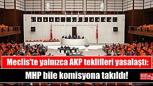 Meclis'te yalnızca AKP teklifleri yasalaştı: MHP bile komisyona takıldı