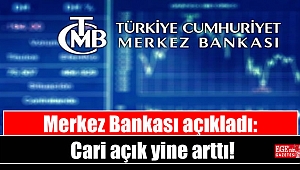 Merkez Bankası açıkladı: Cari açık yine arttı