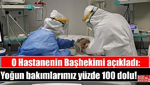 O Hastanenin Başhekimi açıkladı: Yoğun bakımlarımız yüzde 100 dolu