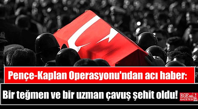 Pençe-Kaplan Operasyonu'ndan acı haber: Bir teğmen ve bir uzman çavuş şehit oldu