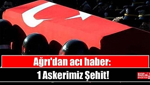 Ağrı'dan acı haber: 1 Askerimiz Şehit