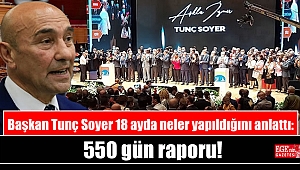 Başkan Tunç Soyer 18 ayda neler yapıldığını anlattı: 550 gün raporu
