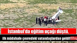 İstanbul'da eğitim uçağı düştü, ilk müdahale çevredeki vatandaşlardan geldi