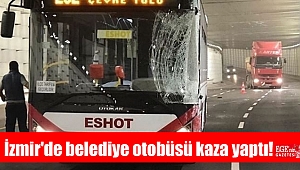 İzmir'de belediye otobüsü kaza yaptı