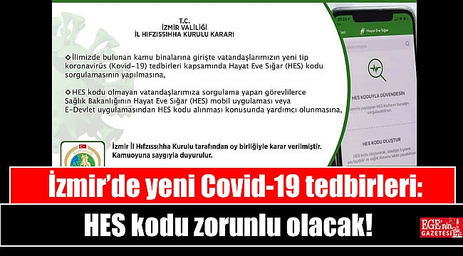 İzmir’de yeni Covid-19 tedbirleri: HES kodu zorunlu olacak