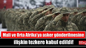 Mali ve Orta Afrika’ya asker gönderilmesine ilişkin tezkere kabul edildi