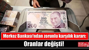 Merkez Bankası'ndan zorunlu karşılık kararı: Oranlar değişti