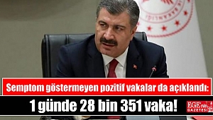Semptom göstermeyen pozitif vakalar da açıklandı: 1 günde 28 bin 351 vaka