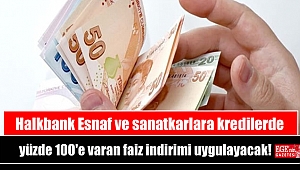 Halkbank Esnaf ve sanatkarlara kredilerde yüzde 100'e varan faiz indirimi uygulayacak