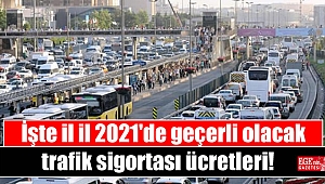 İşte il il 2021'de geçerli olacak trafik sigortası ücretleri