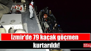İzmir'de 79 kaçak göçmen kurtarıldı