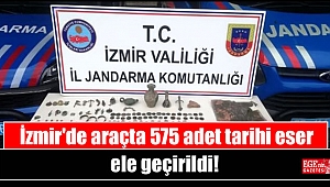 İzmir'de araçta 575 adet tarihi eser ele geçirildi